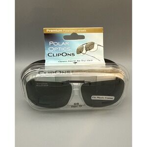 Authentic Polar  Optics 56 Rec G Premium Polarized clip on Sunglasses W/Case